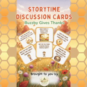 Buzzby Gives Thanks Storytime Discussion Cards